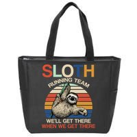 Sloth Running Team Funny Design Zip Tote Bag