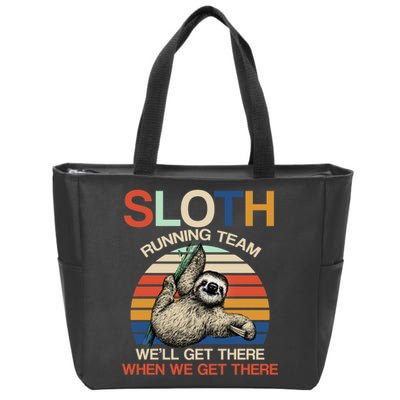 Sloth Running Team Funny Design Zip Tote Bag