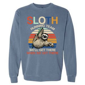 Sloth Running Team Funny Design Garment-Dyed Sweatshirt