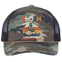 Sloth Running Team Funny Design Retro Rope Trucker Hat Cap