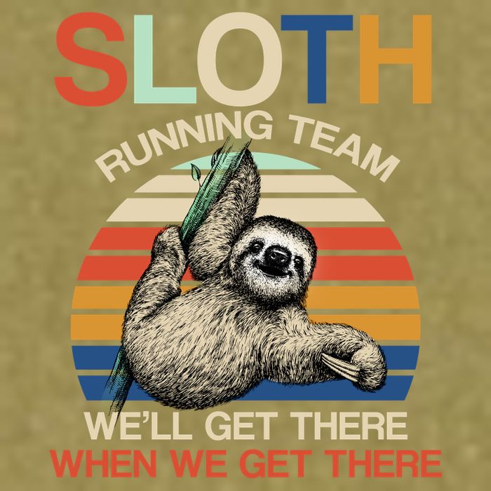 Sloth Running Team Funny Design Garment-Dyed Women's Muscle Tee