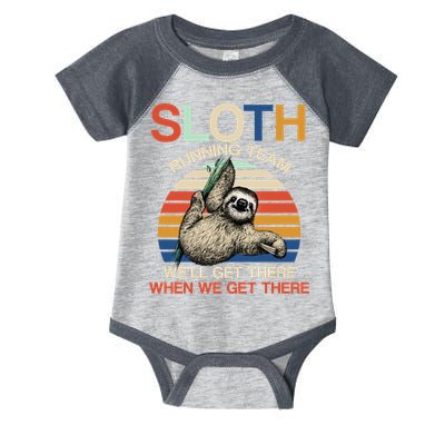 Sloth Running Team Funny Design Infant Baby Jersey Bodysuit
