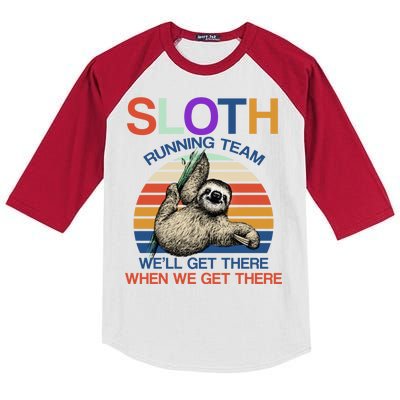 Sloth Running Team Funny Design Kids Colorblock Raglan Jersey