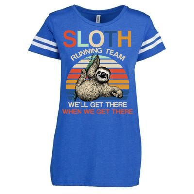 Sloth Running Team Funny Design Enza Ladies Jersey Football T-Shirt