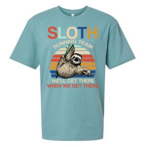 Sloth Running Team Funny Design Sueded Cloud Jersey T-Shirt