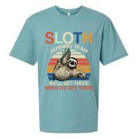 Sloth Running Team Funny Design Sueded Cloud Jersey T-Shirt