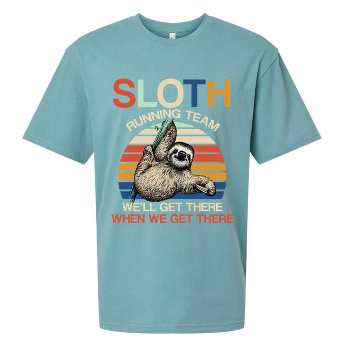 Sloth Running Team Funny Design Sueded Cloud Jersey T-Shirt