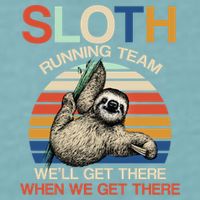 Sloth Running Team Funny Design Sueded Cloud Jersey T-Shirt