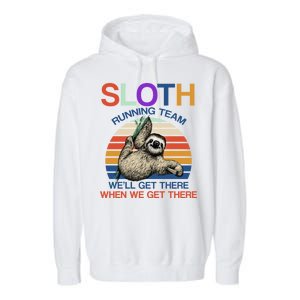 Sloth Running Team Funny Design Garment-Dyed Fleece Hoodie