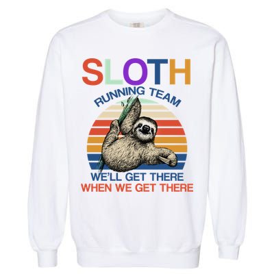Sloth Running Team Funny Design Garment-Dyed Sweatshirt