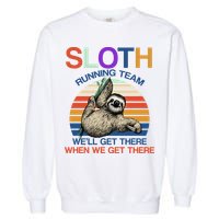 Sloth Running Team Funny Design Garment-Dyed Sweatshirt