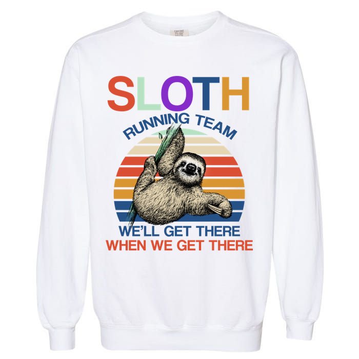 Sloth Running Team Funny Design Garment-Dyed Sweatshirt