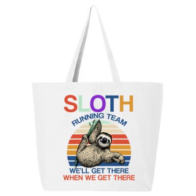 Sloth Running Team Funny Design 25L Jumbo Tote