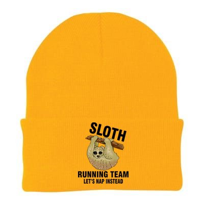 Sloth Running Team Let's Nap Instead Knit Cap Winter Beanie