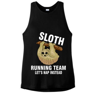 Sloth Running Team Let's Nap Instead Ladies PosiCharge Tri-Blend Wicking Tank