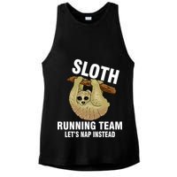 Sloth Running Team Let's Nap Instead Ladies PosiCharge Tri-Blend Wicking Tank
