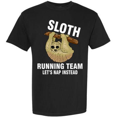 Sloth Running Team Let's Nap Instead Garment-Dyed Heavyweight T-Shirt
