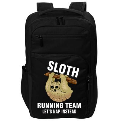 Sloth Running Team Let's Nap Instead Impact Tech Backpack