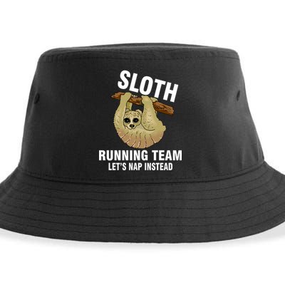 Sloth Running Team Let's Nap Instead Sustainable Bucket Hat