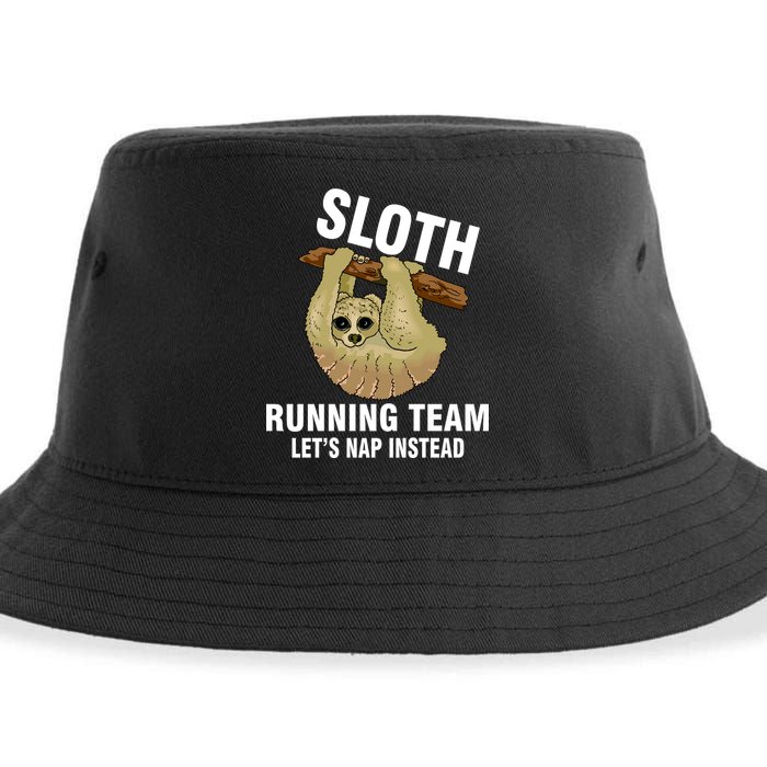 Sloth Running Team Let's Nap Instead Sustainable Bucket Hat