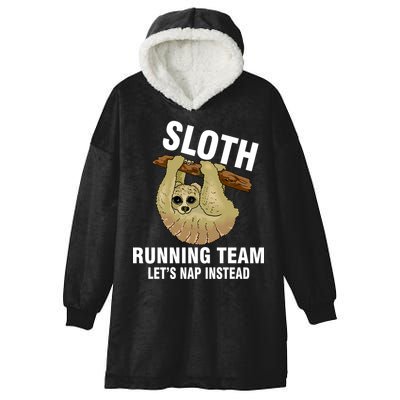 Sloth Running Team Let's Nap Instead Hooded Wearable Blanket