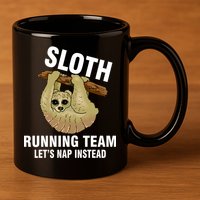 Sloth Running Team Let's Nap Instead 11oz C Handle Ceramic Mug