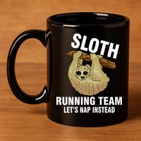 Sloth Running Team Let's Nap Instead 11oz C Handle Ceramic Mug