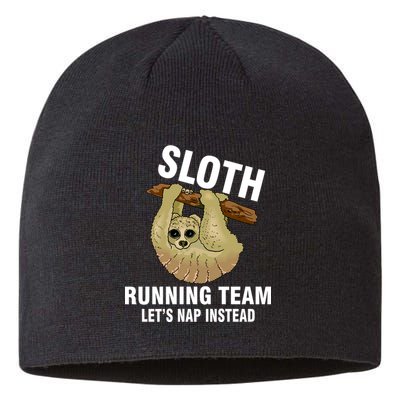 Sloth Running Team Let's Nap Instead Sustainable Beanie