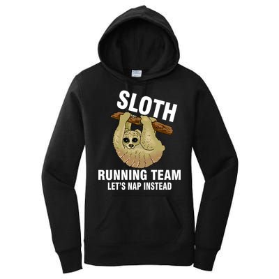Sloth Running Team Let's Nap Instead Women's Pullover Hoodie