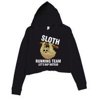 Sloth Running Team Let's Nap Instead Crop Fleece Hoodie