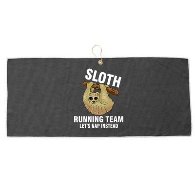 Sloth Running Team Let's Nap Instead Large Microfiber Waffle Golf Towel