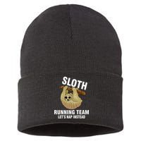 Sloth Running Team Let's Nap Instead Sustainable Knit Beanie