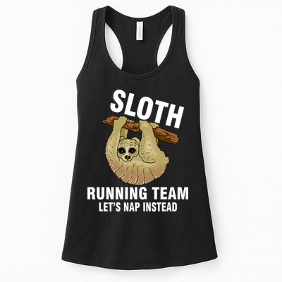 Sloth Running Team Let's Nap Instead Womens Tank Top
