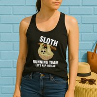 Sloth Running Team Let's Nap Instead Womens Tank Top