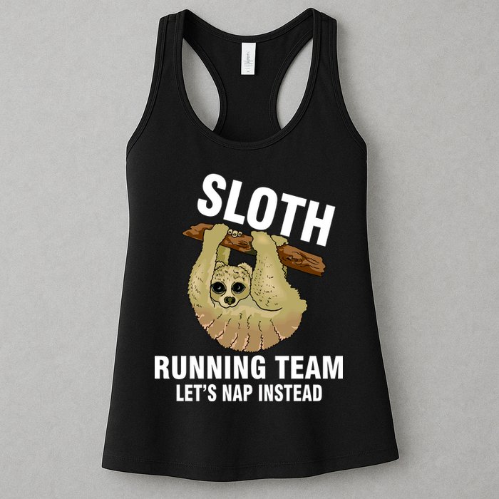 Sloth Running Team Let's Nap Instead Womens Tank Top