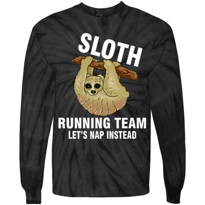Sloth Running Team Let's Nap Instead Tie-Dye Long Sleeve Shirt
