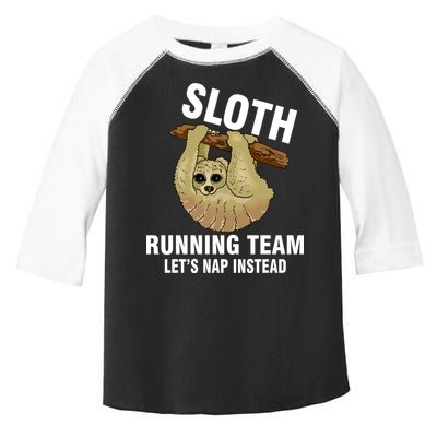 Sloth Running Team Let's Nap Instead Toddler Fine Jersey T-Shirt