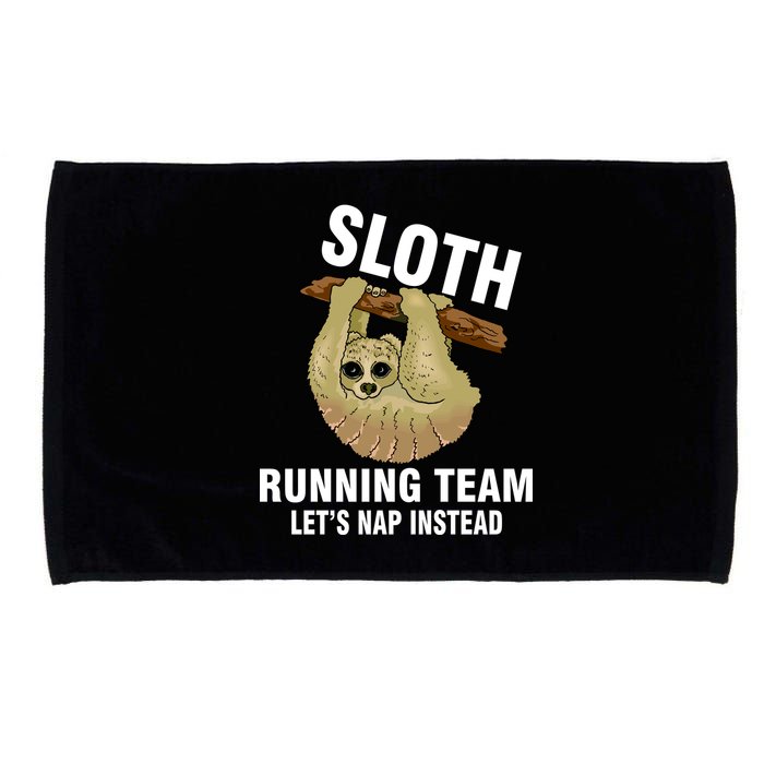 Sloth Running Team Let's Nap Instead Microfiber Hand Towel