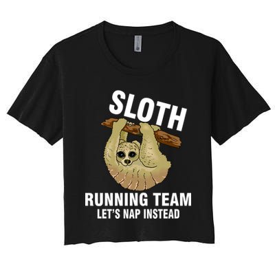 Sloth Running Team Let's Nap Instead Crop Top