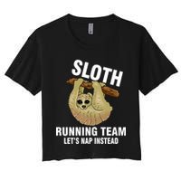 Sloth Running Team Let's Nap Instead Crop Top