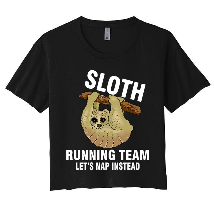 Sloth Running Team Let's Nap Instead Crop Top