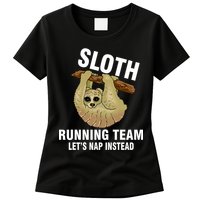Sloth Running Team Let's Nap Instead Womens T-Shirt