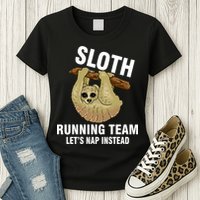 Sloth Running Team Let's Nap Instead Womens T-Shirt