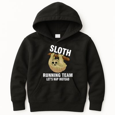 Sloth Running Team Let's Nap Instead Kids Hoodie