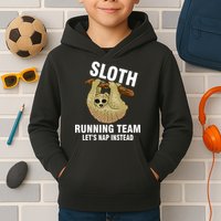 Sloth Running Team Let's Nap Instead Kids Hoodie