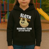 Sloth Running Team Let's Nap Instead Kids Hoodie