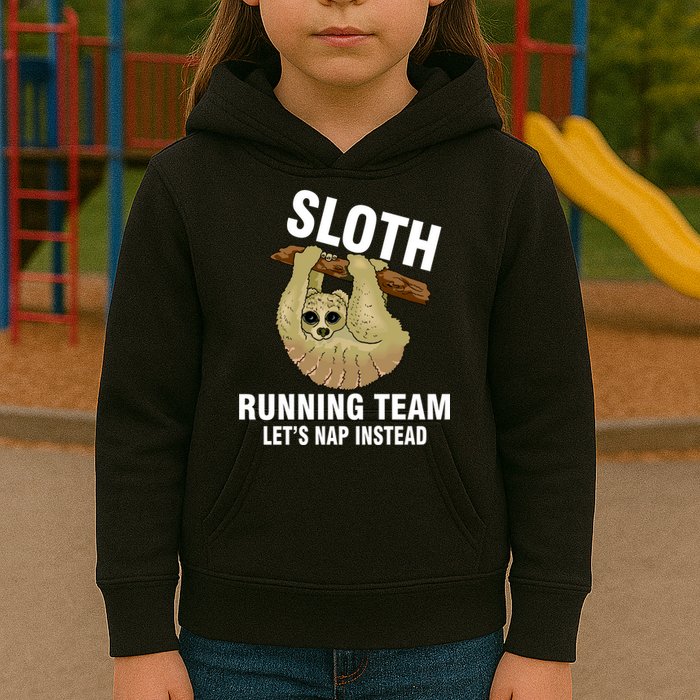 Sloth Running Team Let's Nap Instead Kids Hoodie