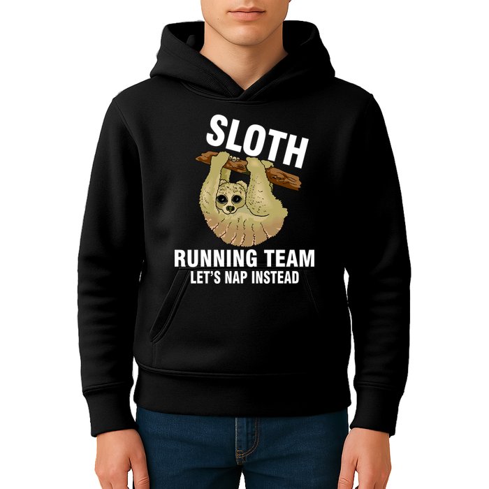 Sloth Running Team Let's Nap Instead Kids Hoodie