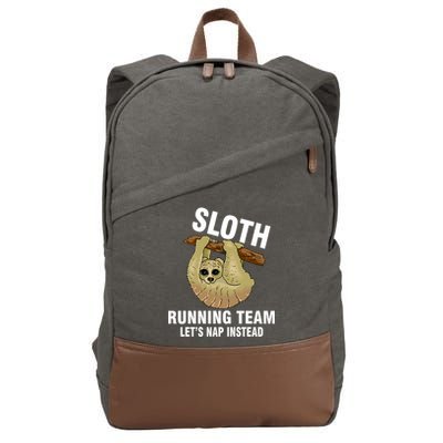 Sloth Running Team Let's Nap Instead Cotton Canvas Backpack