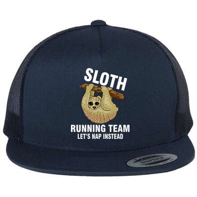 Sloth Running Team Let's Nap Instead Flat Bill Trucker Hat